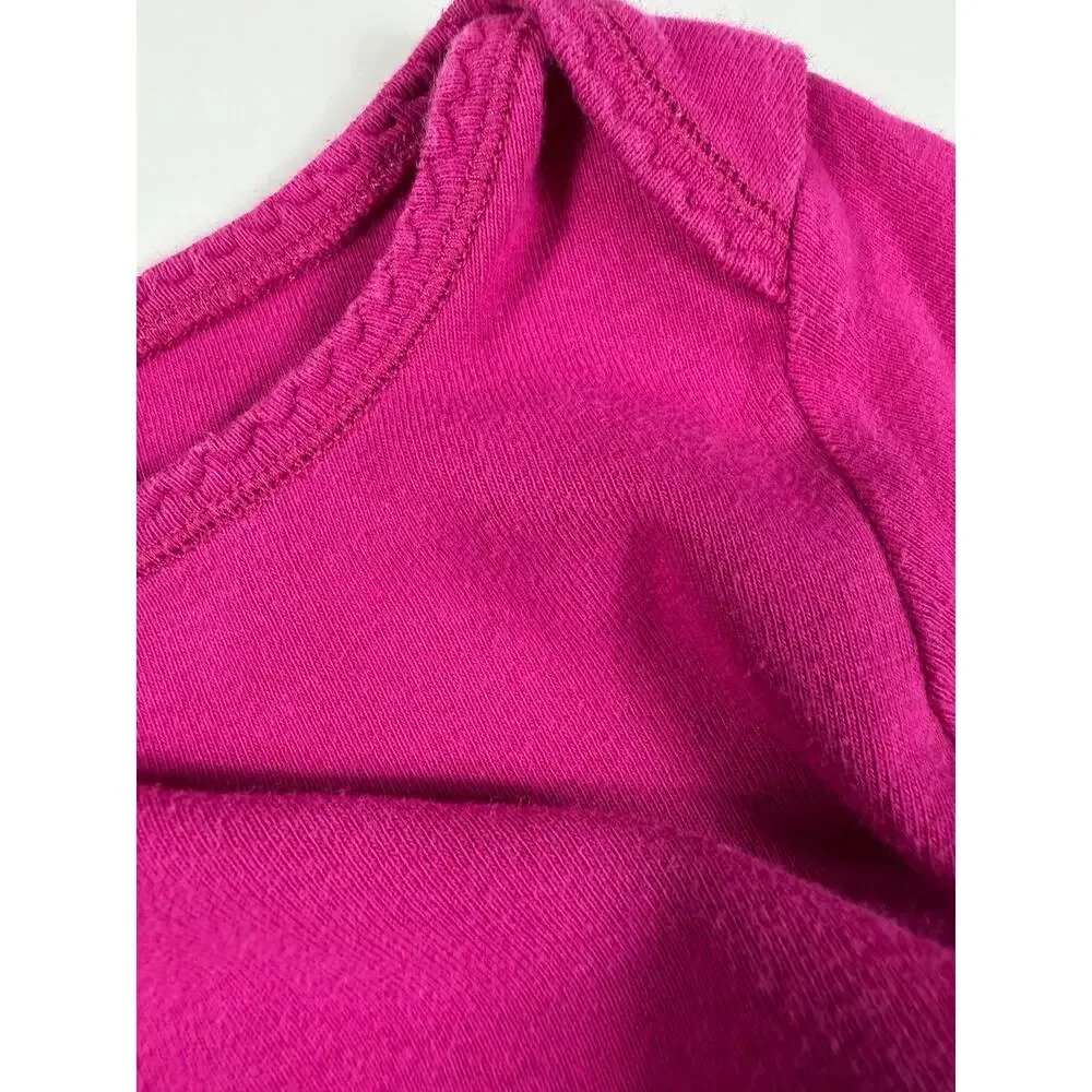 Tea Collection Long Sleeve Cotton Bodysuit Pink Size 12–18 Months